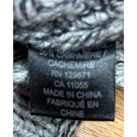 Rocky Barnes 360Cashmere Women's Small Gray Black Turtleneck Poncho Sweater Wool - Picture 6 of 6